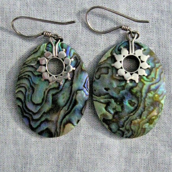 Jewelry - Sterling Silver & Abalone Shell Earrings